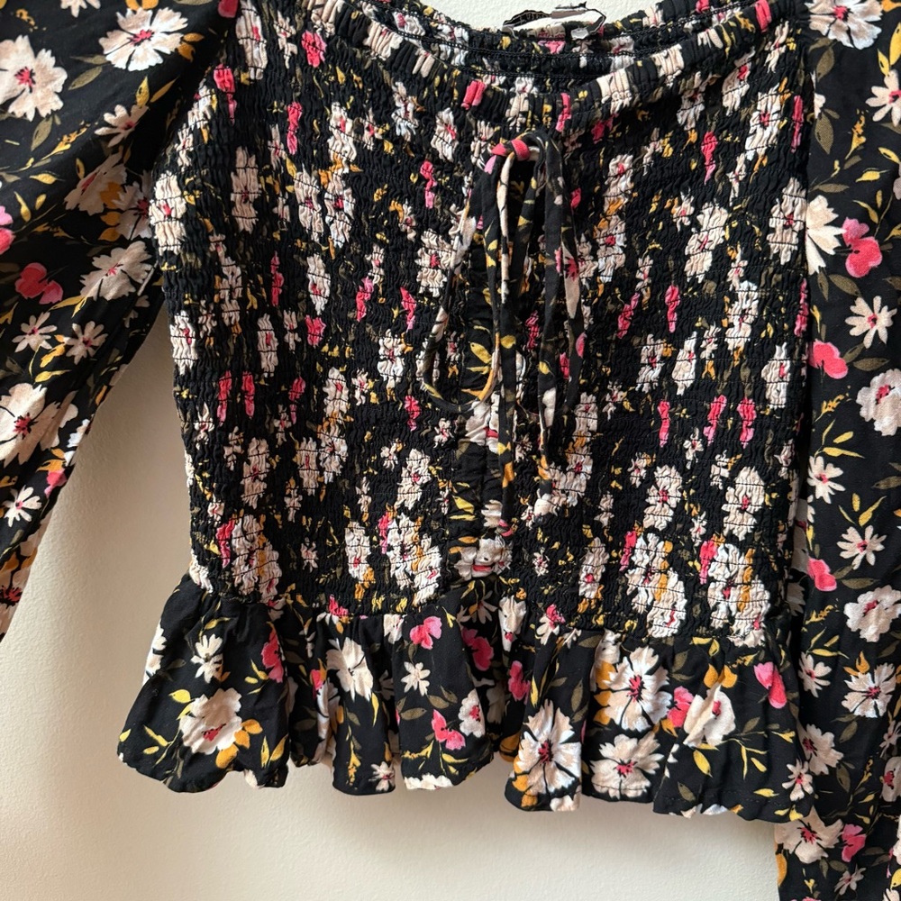 Patrons of Peace Smocked Floral Blouse - Picture 5 of 8